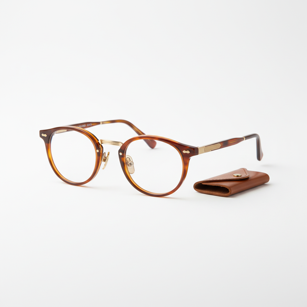 Classic tortoiseshell round eyeglasses